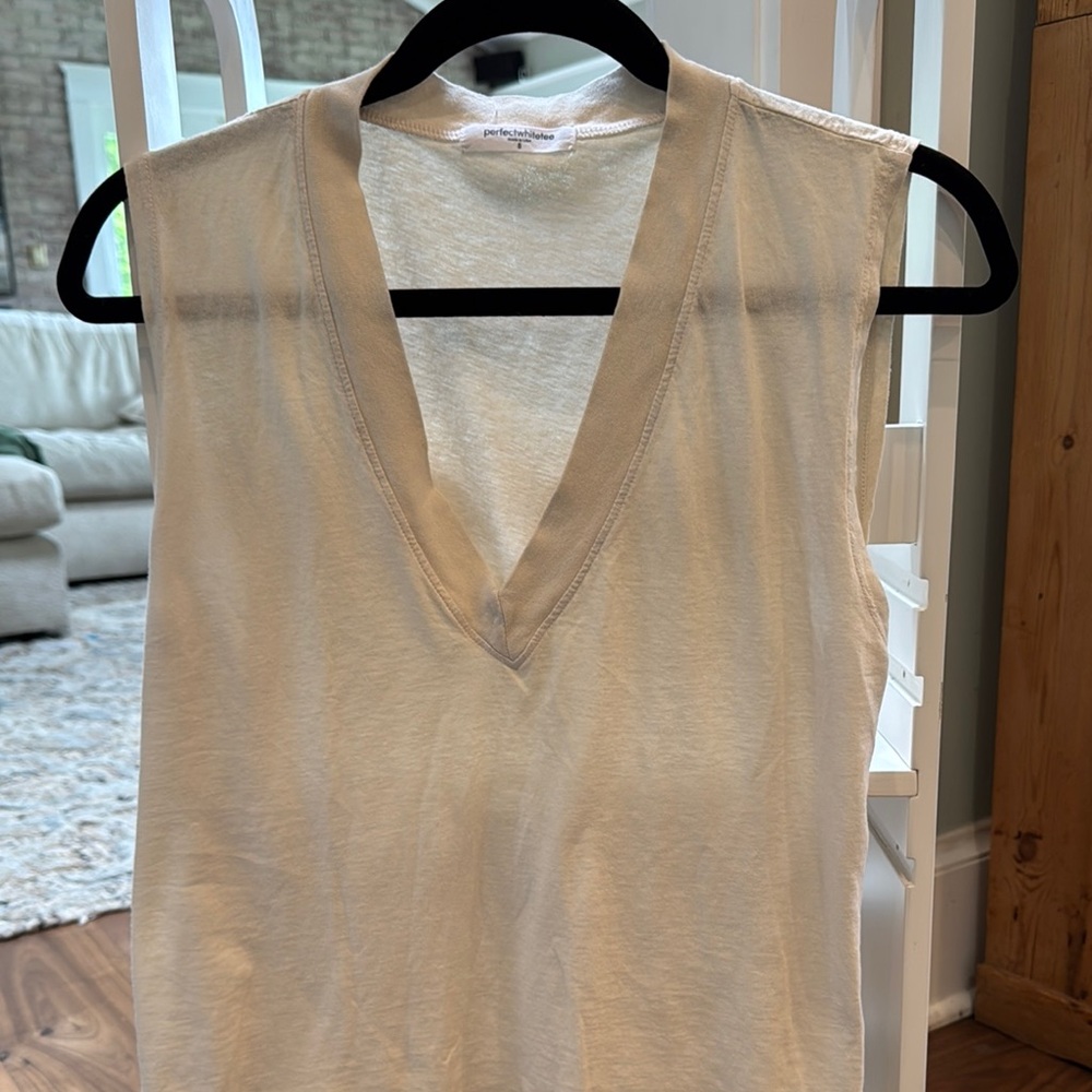 James Perse Cream Muscle Tee